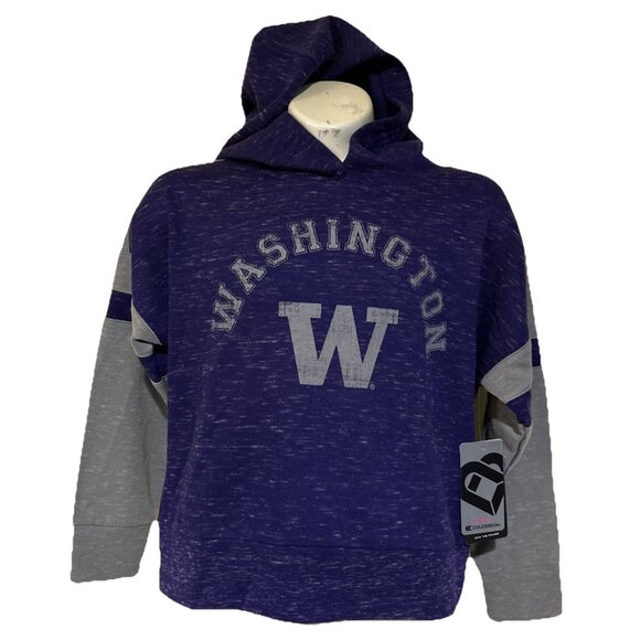 NEW Washington Huskies Colosseum Athletics Purple Hoodie Girl's M (7-8) - Picture 1 of 7